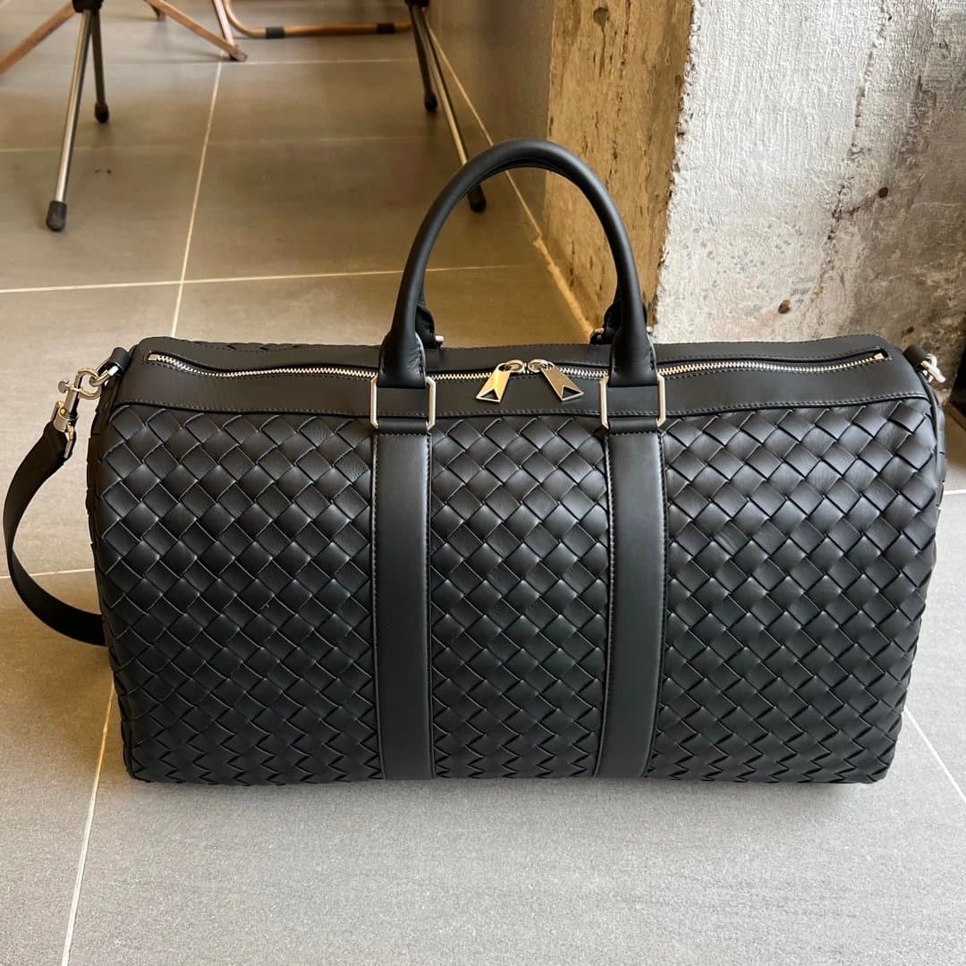 Bottega Veneta Andiamo Duffel Intrecciato Leather