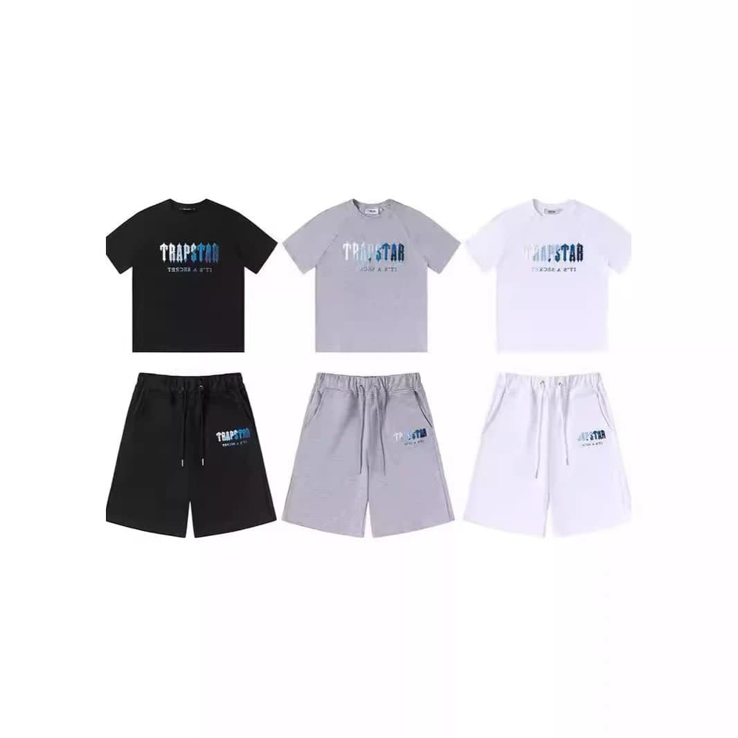 Corteiz Logo Tee & Shorts Set TRAPSTAR Graphic — 610款 渐变紫短袖