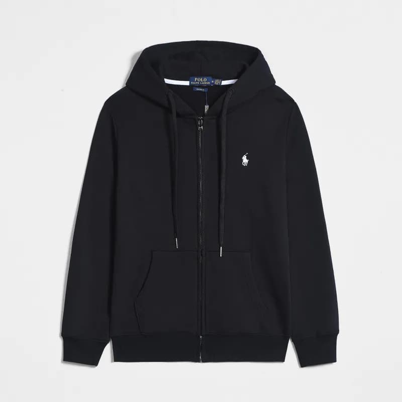 Polo Ralph Lauren Cable Knit Quarter-Zip Sweater Classic Cable — 拉链黑色白标