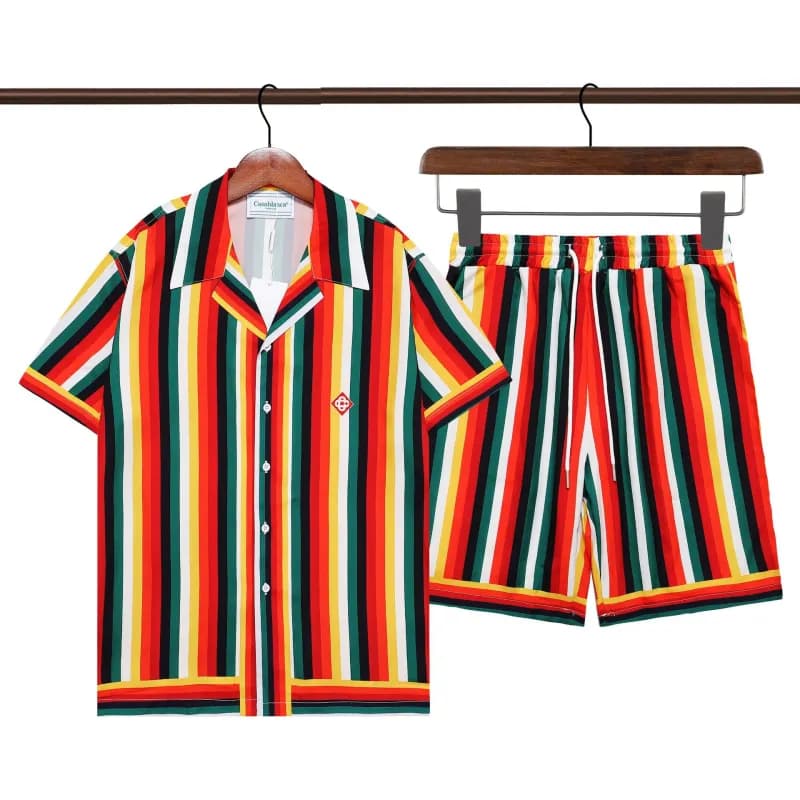 Gucci Printed Shirt and Shorts Set GG Anchor Motif — Q271 set