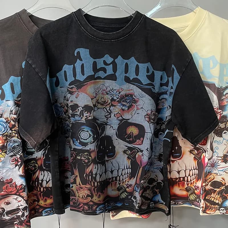 Gallery Dept. Graphic Tee Earth & Skeleton Print — 款式 11 白墨直喷