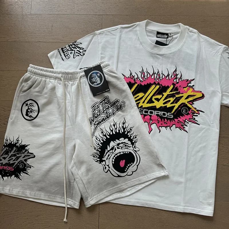 Hellstar Flame Graphic Set Washed Grey — 587-778套装
