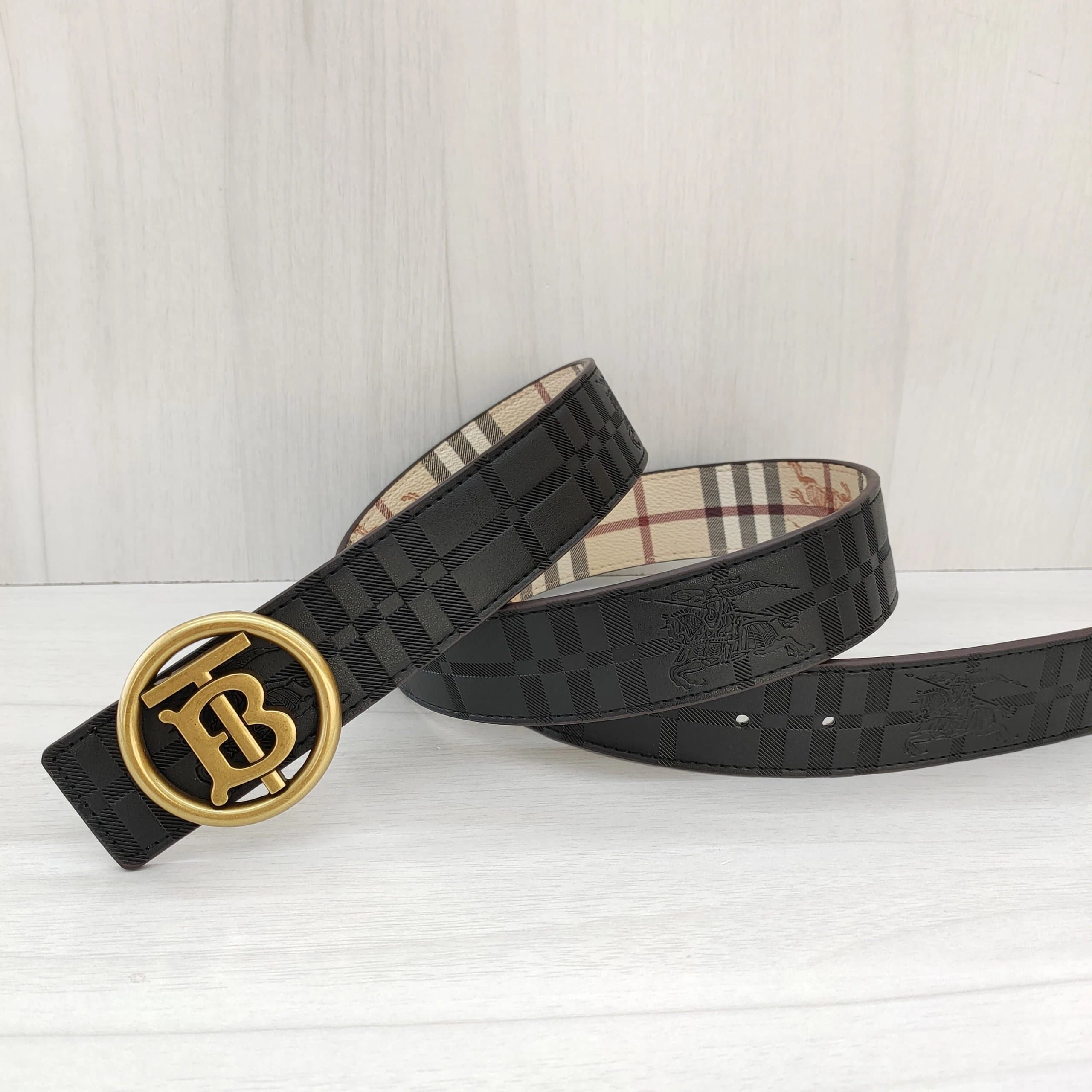 Burberry TB Logo Belt Checkered Monogram — 090905011-3
