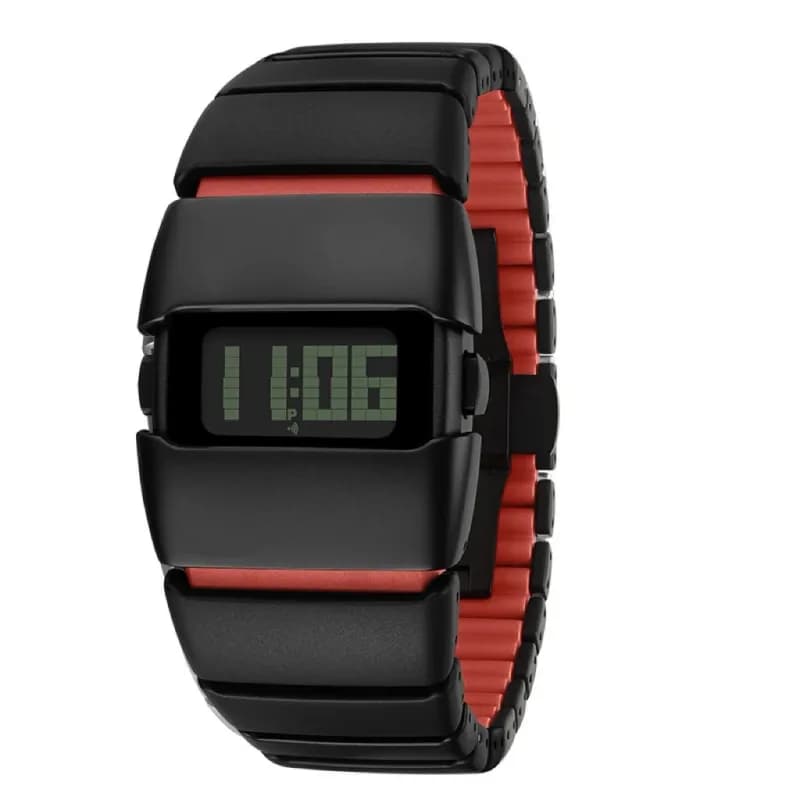 Casio Digital Watch Black Red Strap