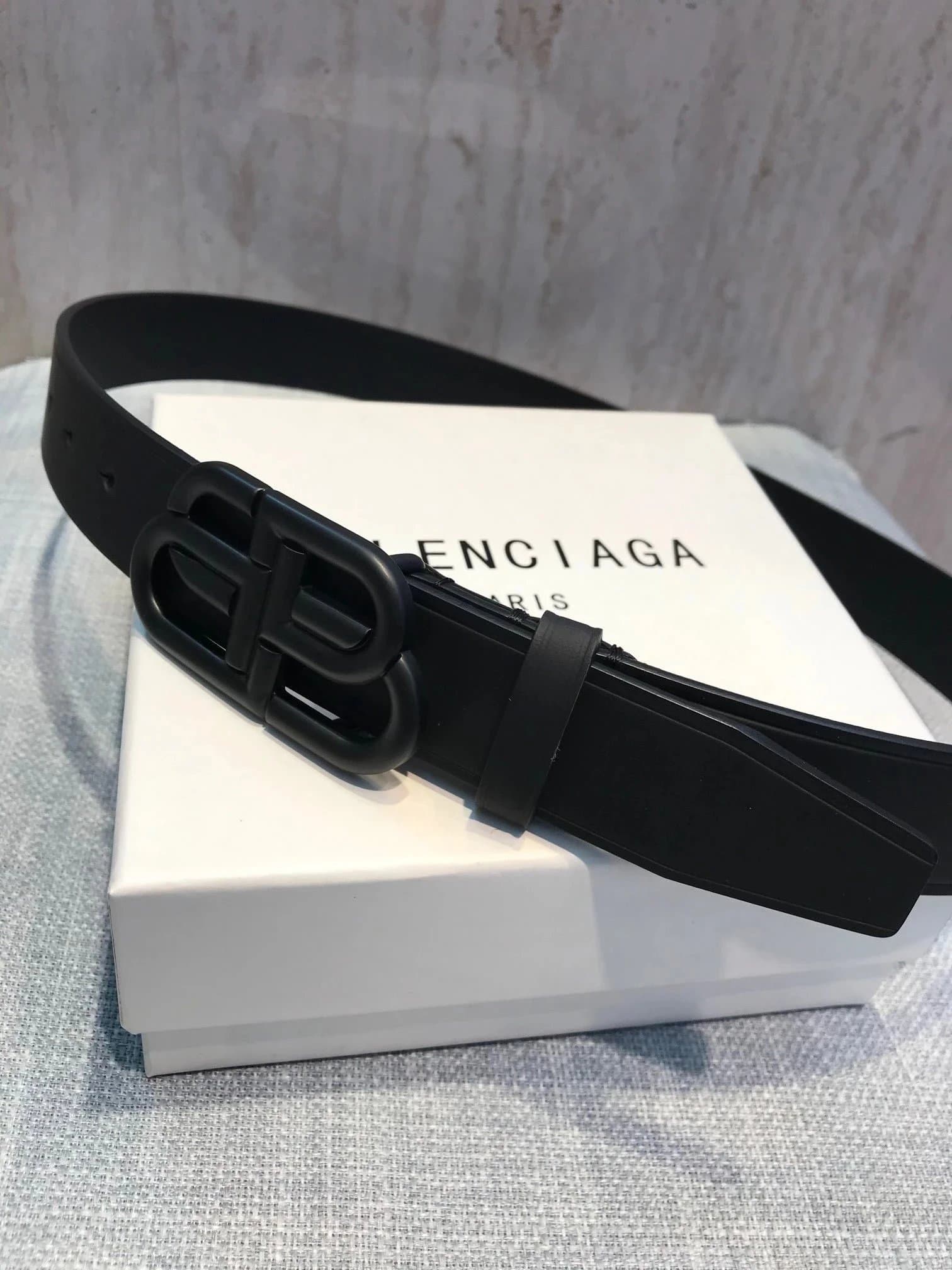 Balenciaga BB Belt Matte Black