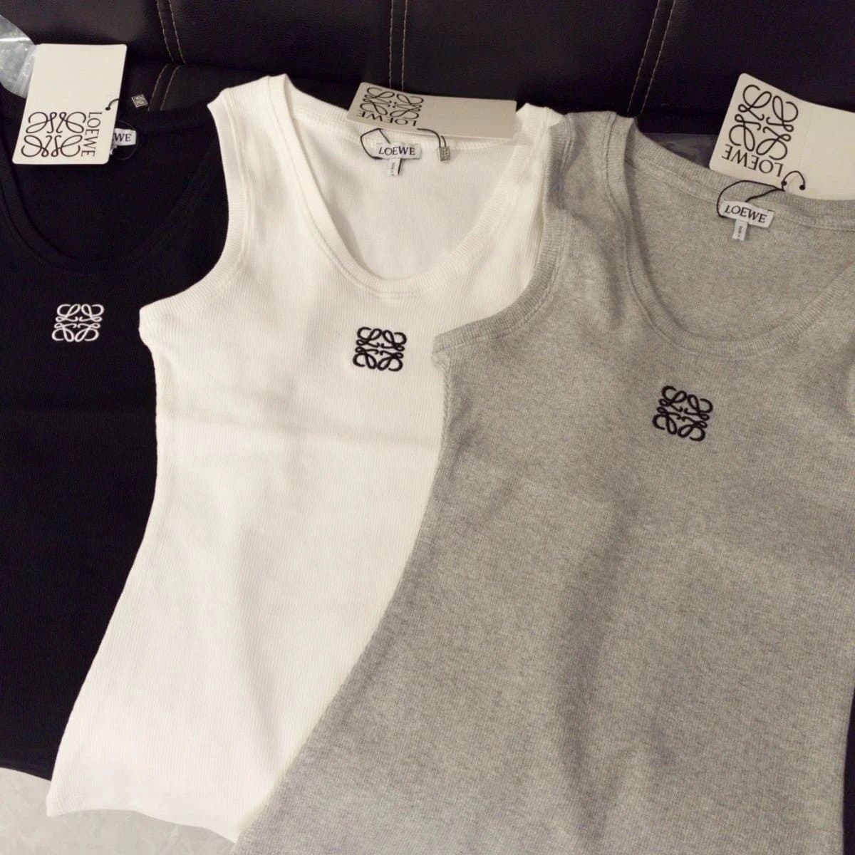 Loewe Ribbed Tank Top Anagram Logo
