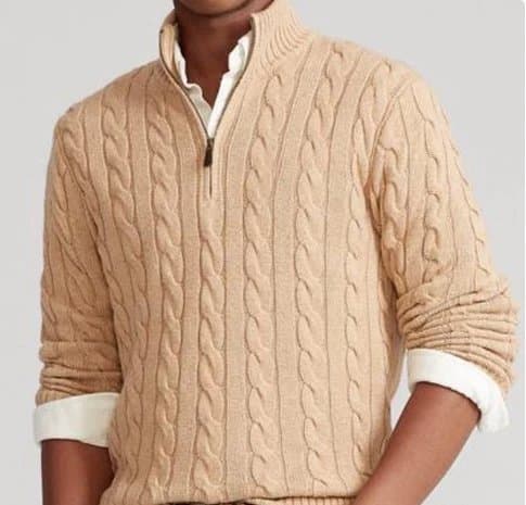 Polo Ralph Lauren Cable Knit Quarter-Zip Sweater Classic Cable