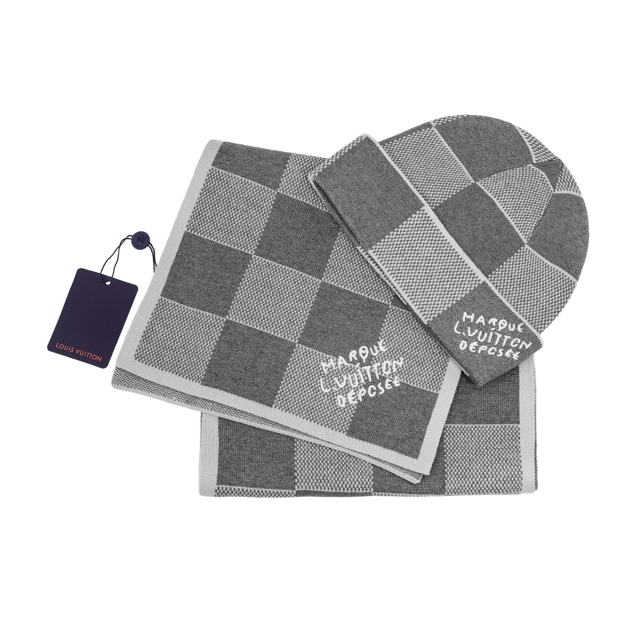 Louis Vuitton Monogram Shine Scarf LV Pattern — T227# 灰色套装
