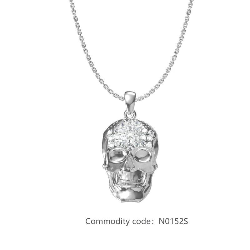 Chrome Hearts Skull Pendant Pave Crystal
