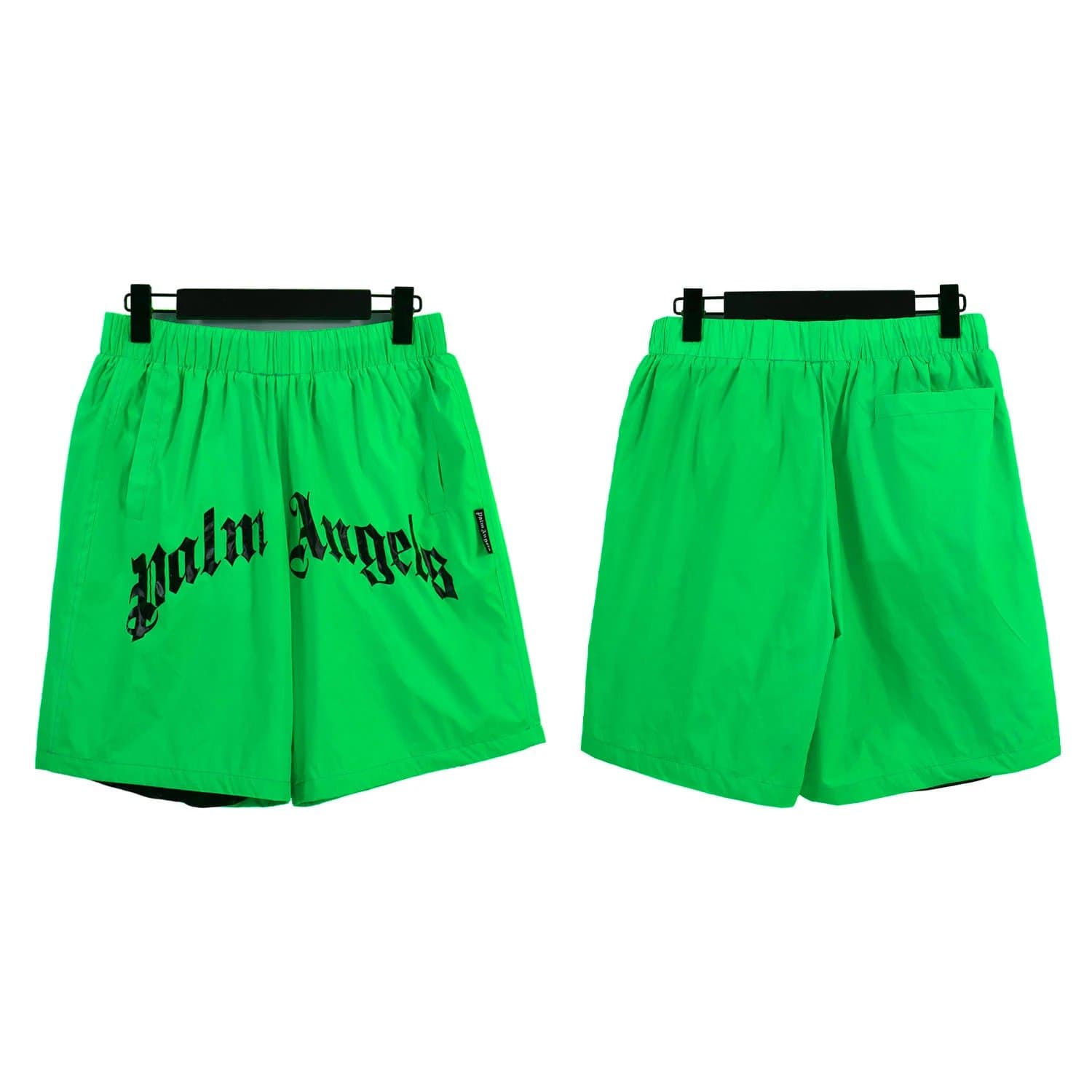 Amiri Logo Shorts Rainbow Drip Logo — 8507荧光绿
