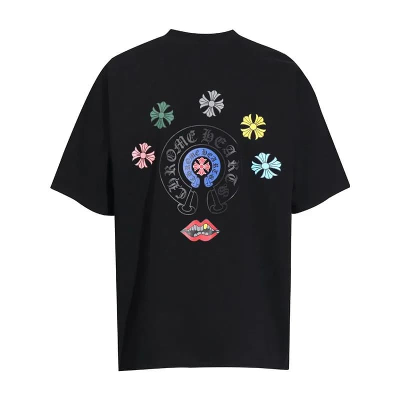Chrome Hearts Graphic Tee Floral Cross Lips