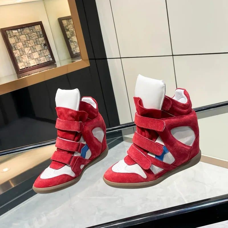 Issey Miyake Suede Wedge Sneaker Red White Blue