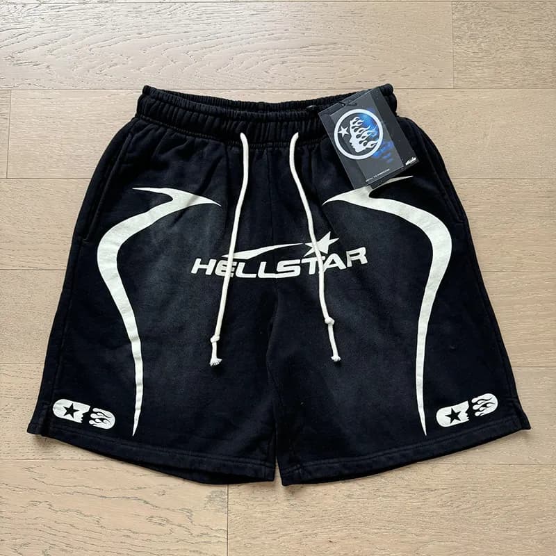 Sp5der Logo Shorts Flame Print — 767 洗水黑