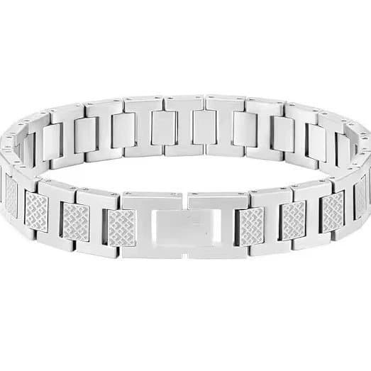 Lacoste Bracelet Two-Tone Link — OPK-01银色+盒子