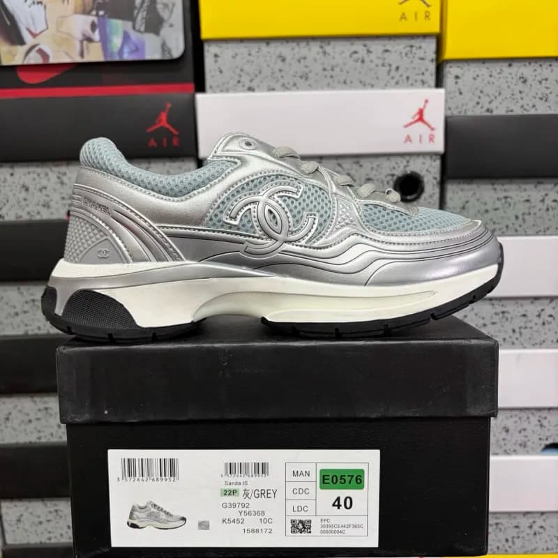 Chanel Sneaker Metallic Grey