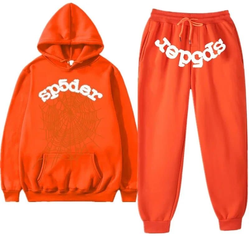 Sp5der Hoodie and Joggers Set Spider Web Logo