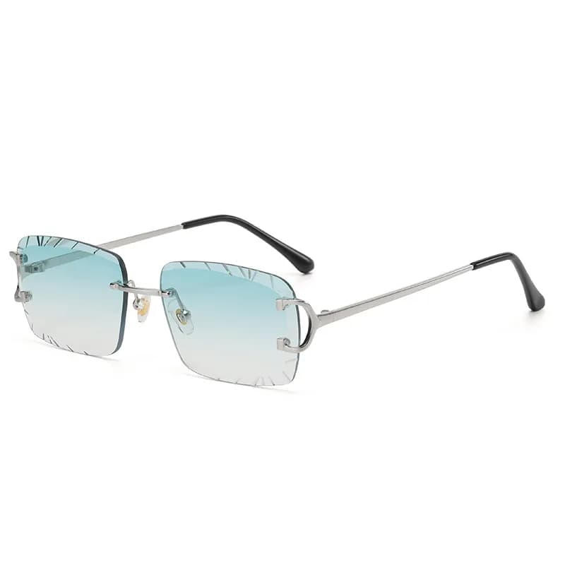 Chrome Hearts Rimless Sunglasses Gradient Blue Lens