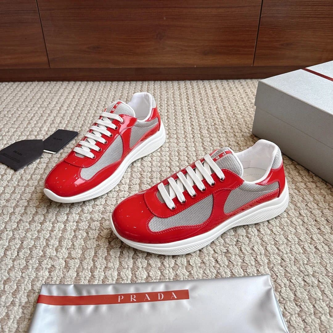 Prada Linea Rossa Sneaker Glossy Red and Mesh