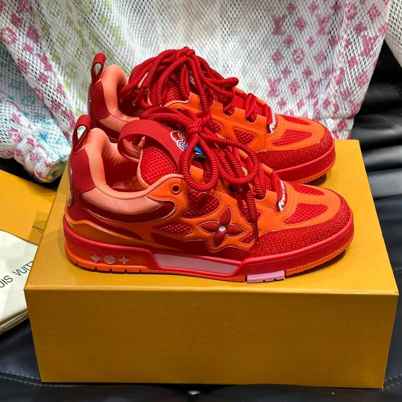 Louis Vuitton LV Trainer Monogram Red Orange