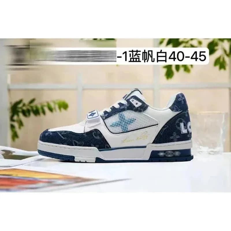 Louis Vuitton LV Trainer White Red — 蓝帆白