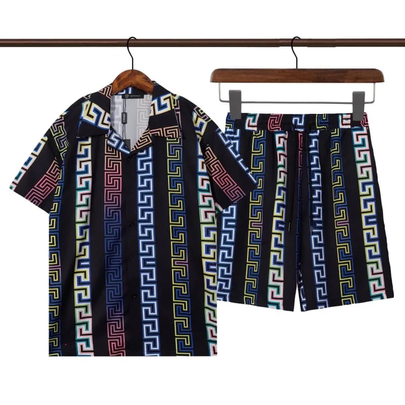Prada Short-Sleeve Shirt Contrast Trim — Q309 set picture