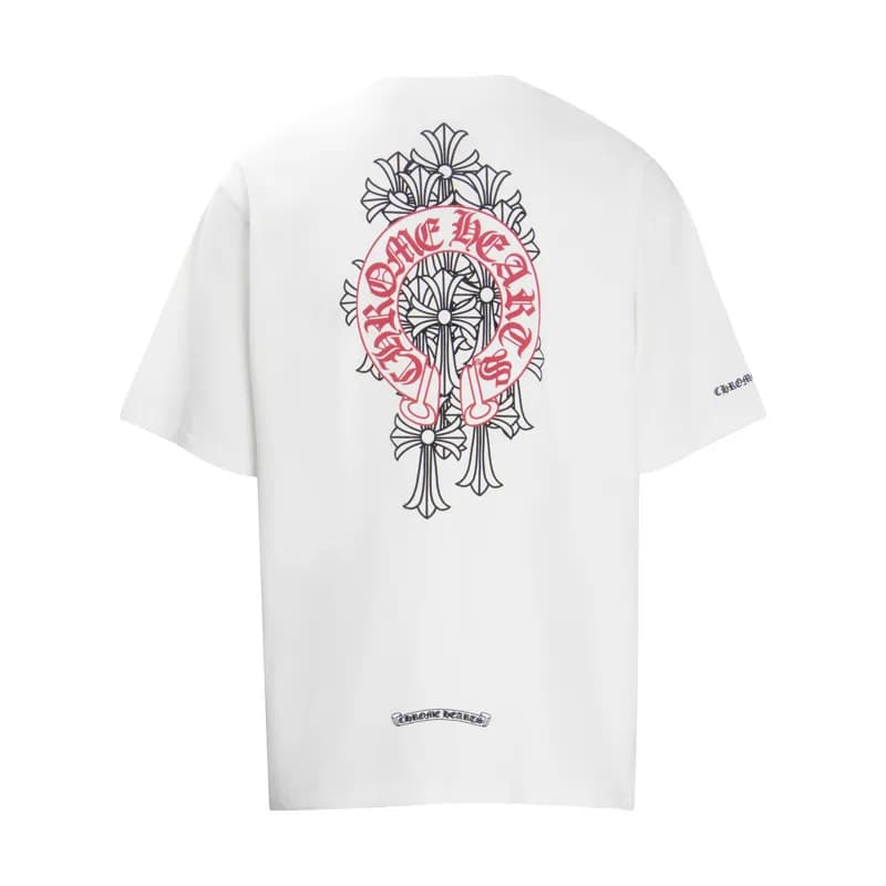 Chrome Hearts Graphic Tee Cross & Hearts Print — 6002白