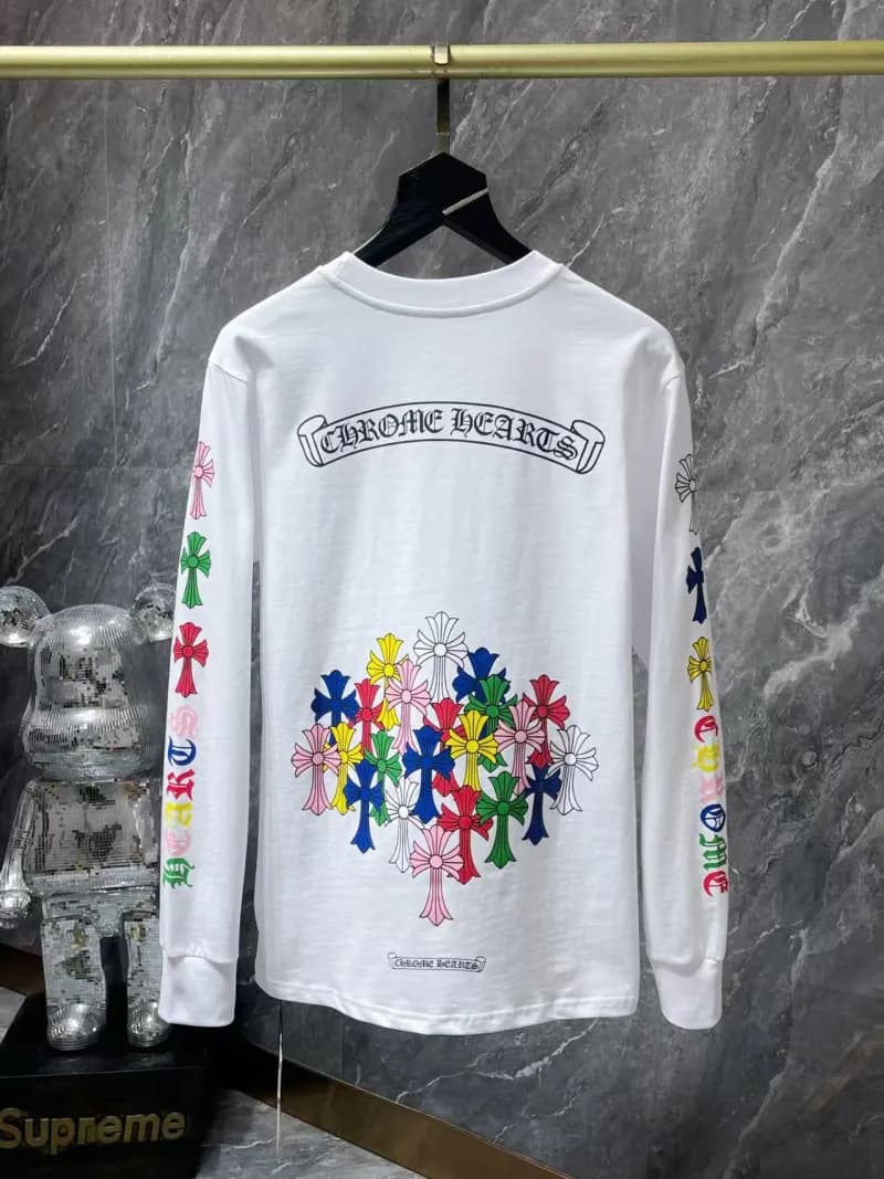 Chrome Hearts Long Sleeve Tee Stay Fast Graphic — 2108 white