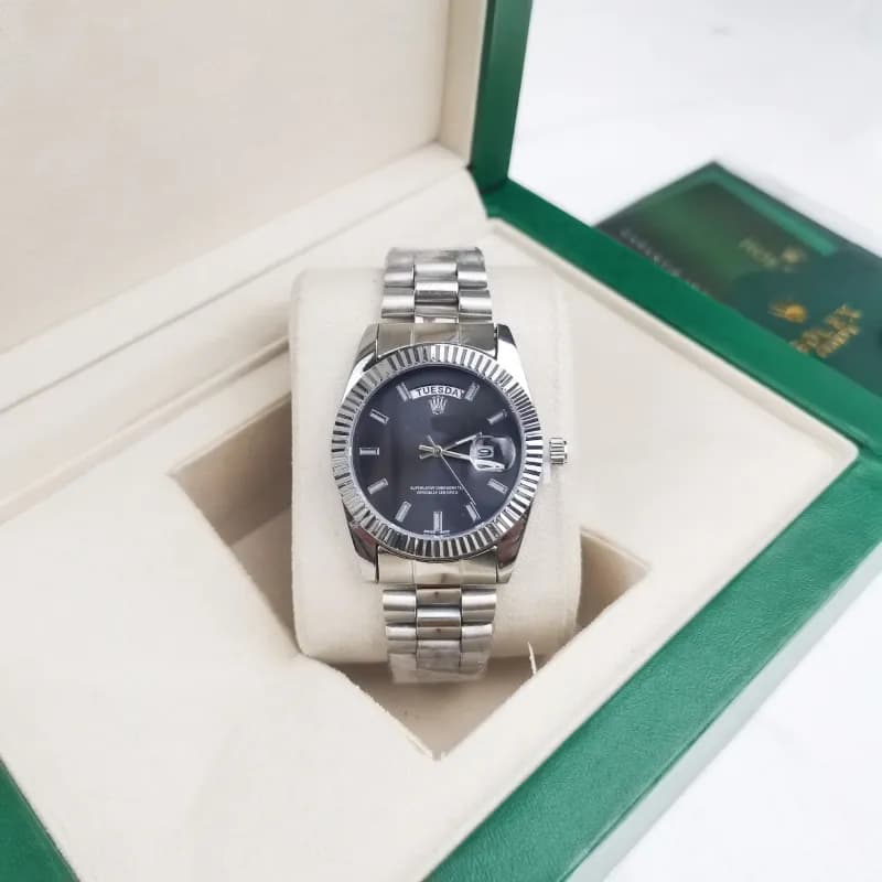 Rolex Day-Date Two-Tone — Log week calendar silver black