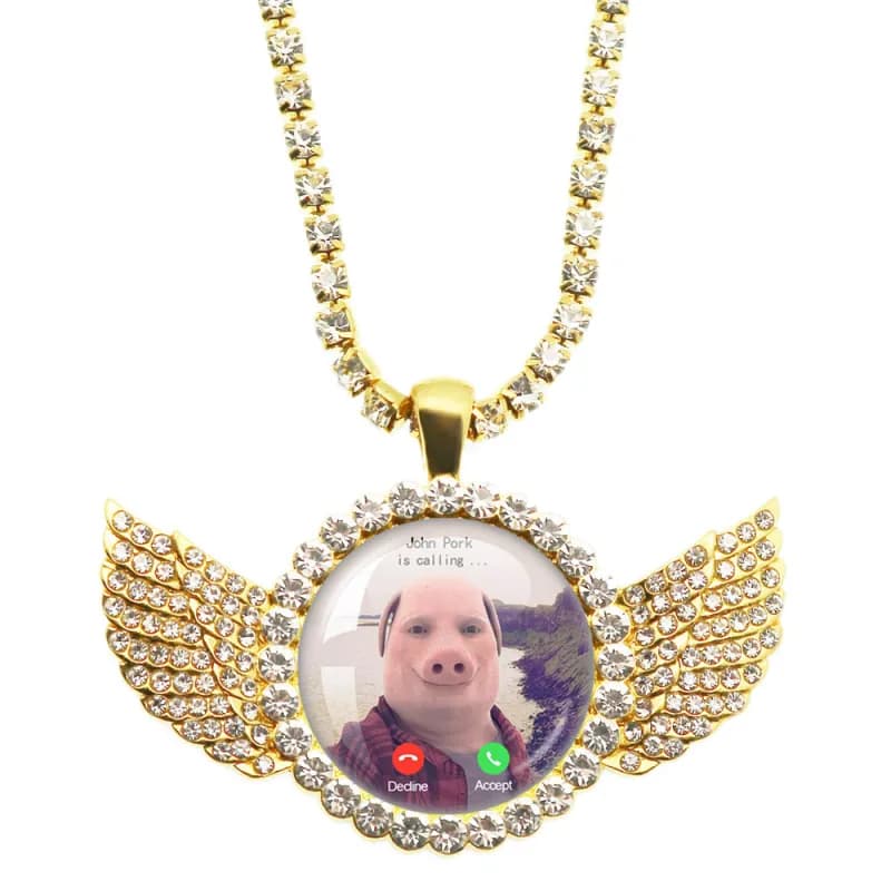 Winged Pendant Necklace John Pork Call Screen Design