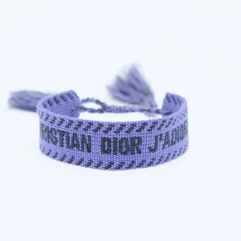 Dior J'Adior Woven Bracelet Pink with Black Logo — 89#
