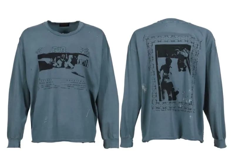 Gallery Dept. Long Sleeve Tee Distressed Graphic Print