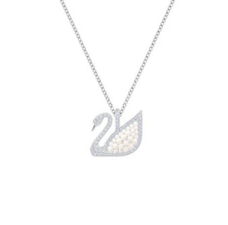 Van Cleef & Arpels Alhambra Pendant Double Motif with Diamonds — 大号珍珠天鹅项链