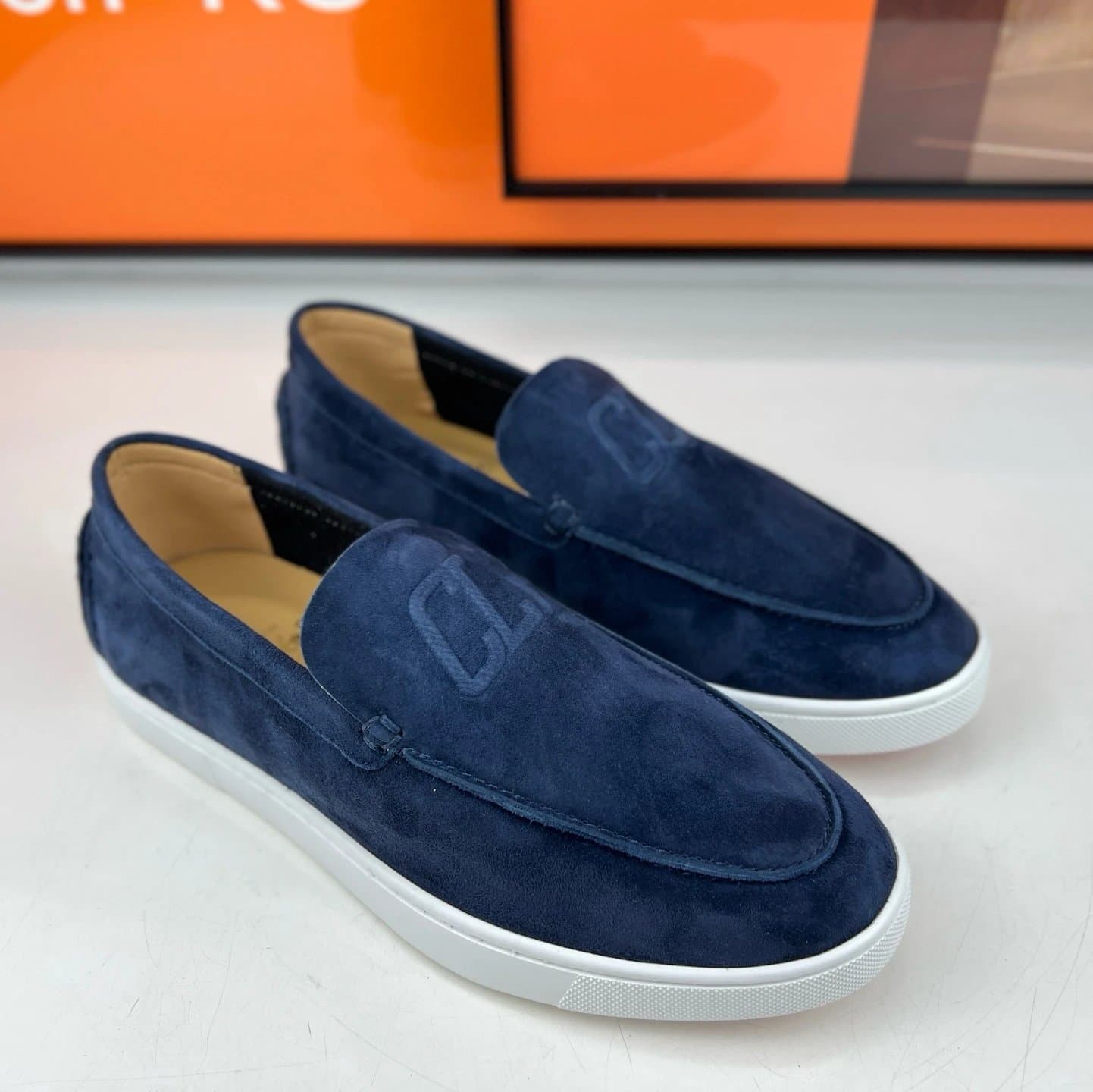 Dior Saddle Loafer Navy Suede