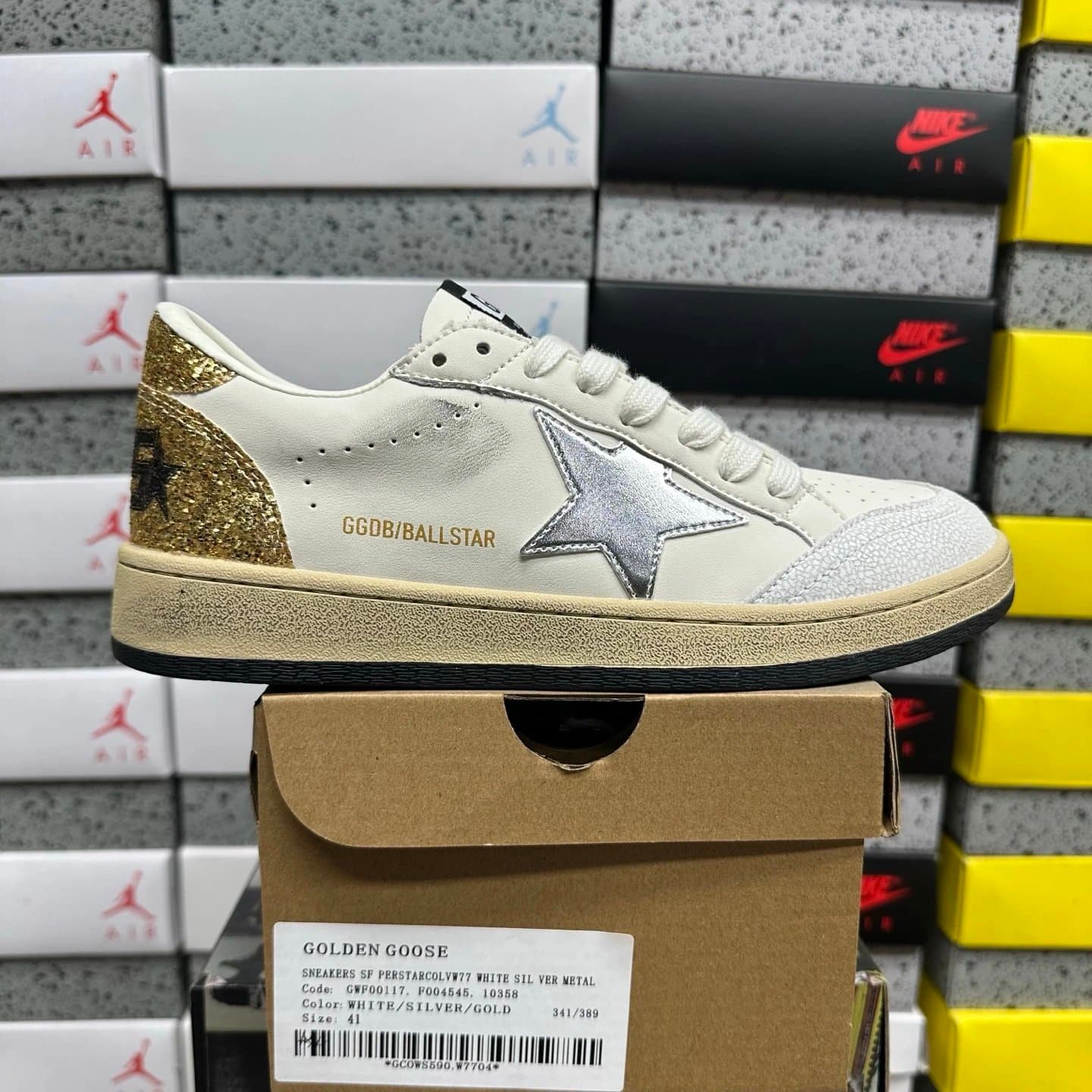 Golden Goose Ball Star White/Silver/Gold