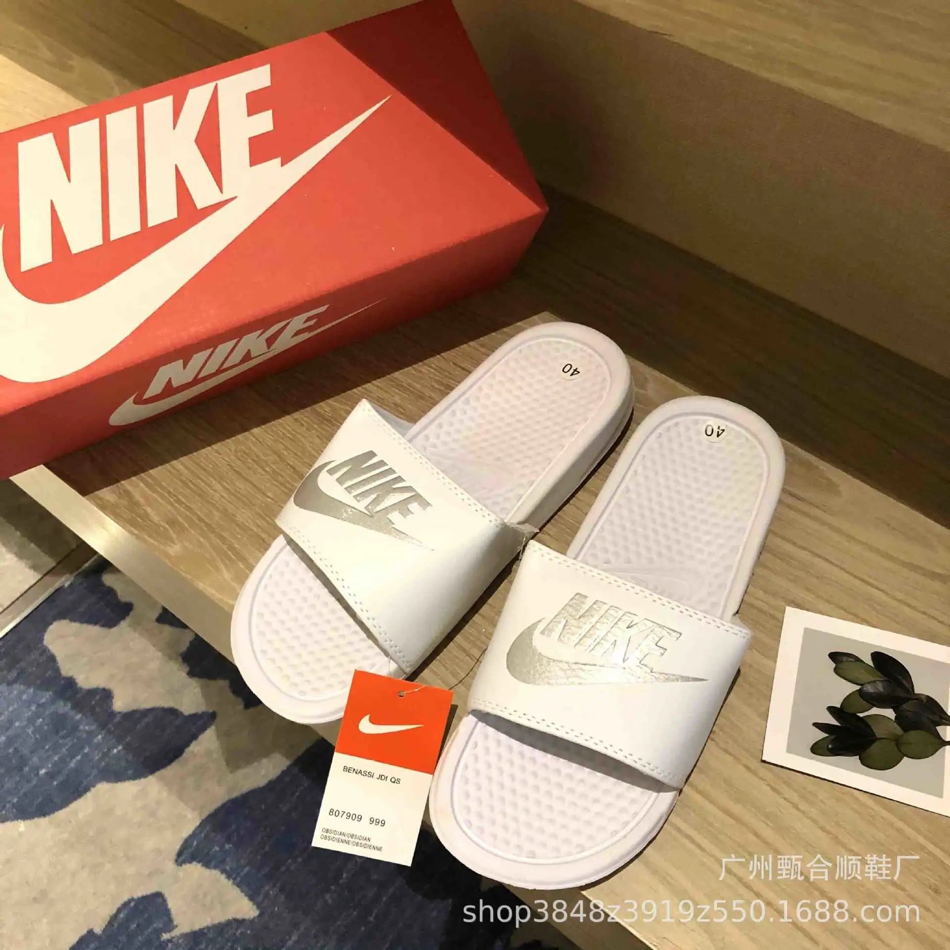 Nike Benassi JDI QS Metallic Silver Swoosh