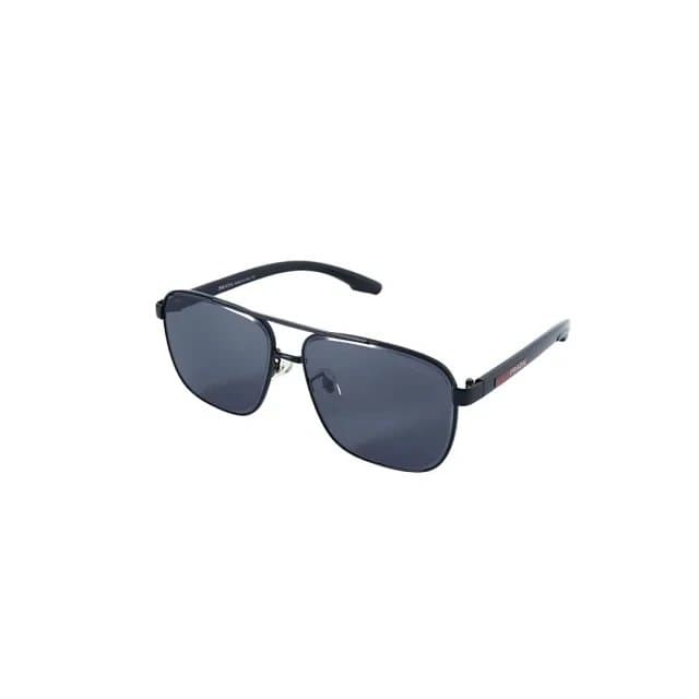 Prada Aviator Sunglasses Matte Black with Red Logo