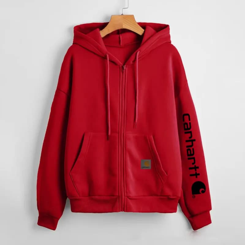 Carhartt Zip-Up Hoodie Logo Sleeve