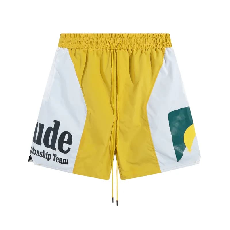 Rhude Logo Shorts Black White — 8033黄色