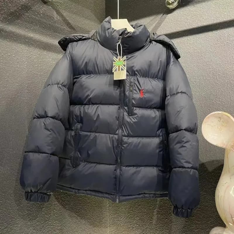 Burberry Puffer Jacket Checkered Hood — 藏蓝   R L   羽绒服