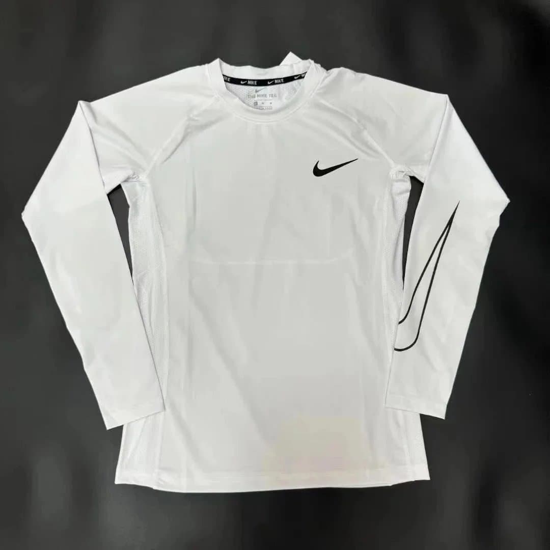 Nike Performance T-Shirt Light Grey — 白色小勾长袖