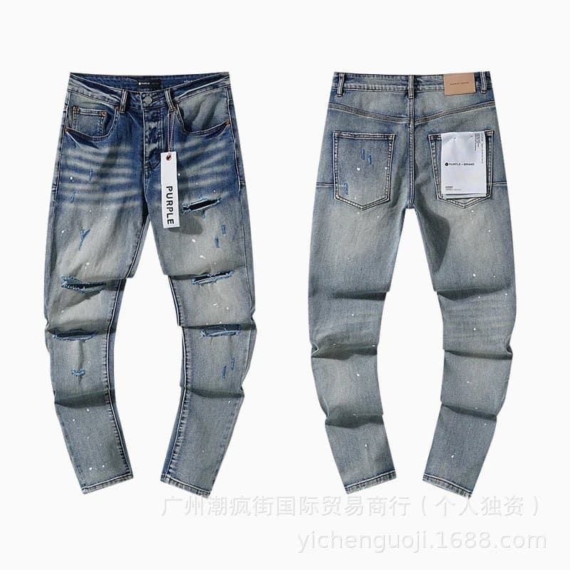 Off-White Distressed Slim Fit Jeans Paint-Splatter Ripped