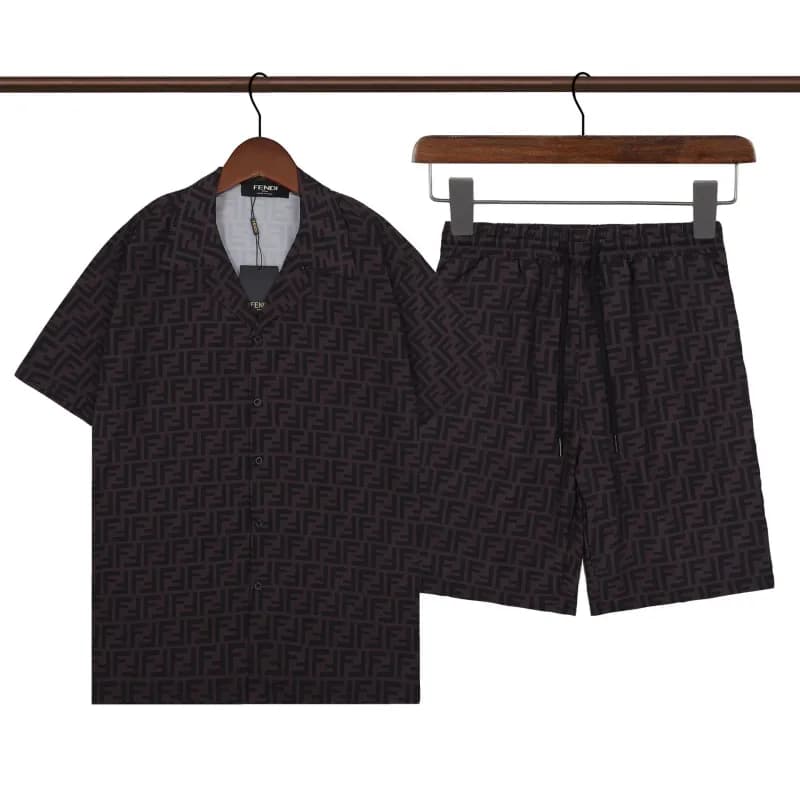 Prada Short-Sleeve Shirt Contrast Trim — Q210 suit picture color