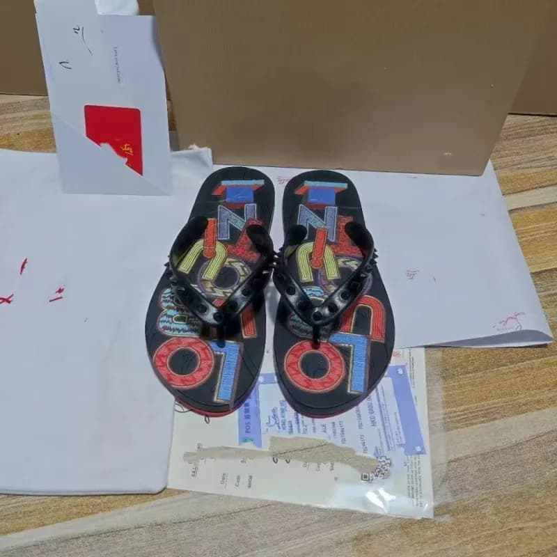 Christian Louboutin Spiky Flip Flop Studded Rubber — 14