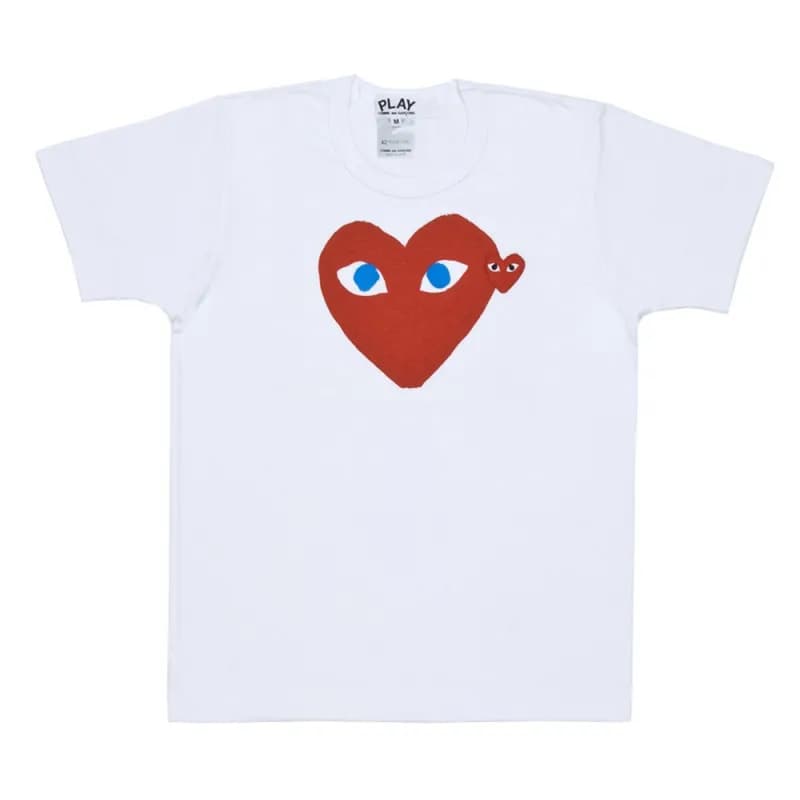 Comme des Garçons Heart Tee Red Heart with Blue Eyes
