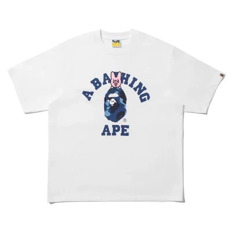 BAPE Ape Head Tee Cherry Blossom — 972白深蓝