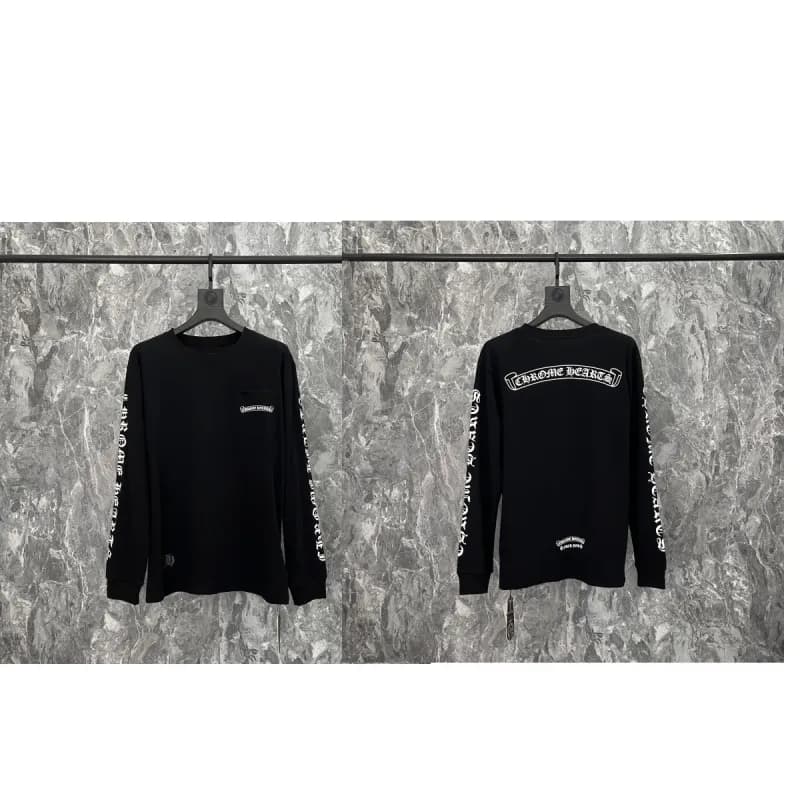 Long Sleeve Tee Chrome Hearts Logo Print
