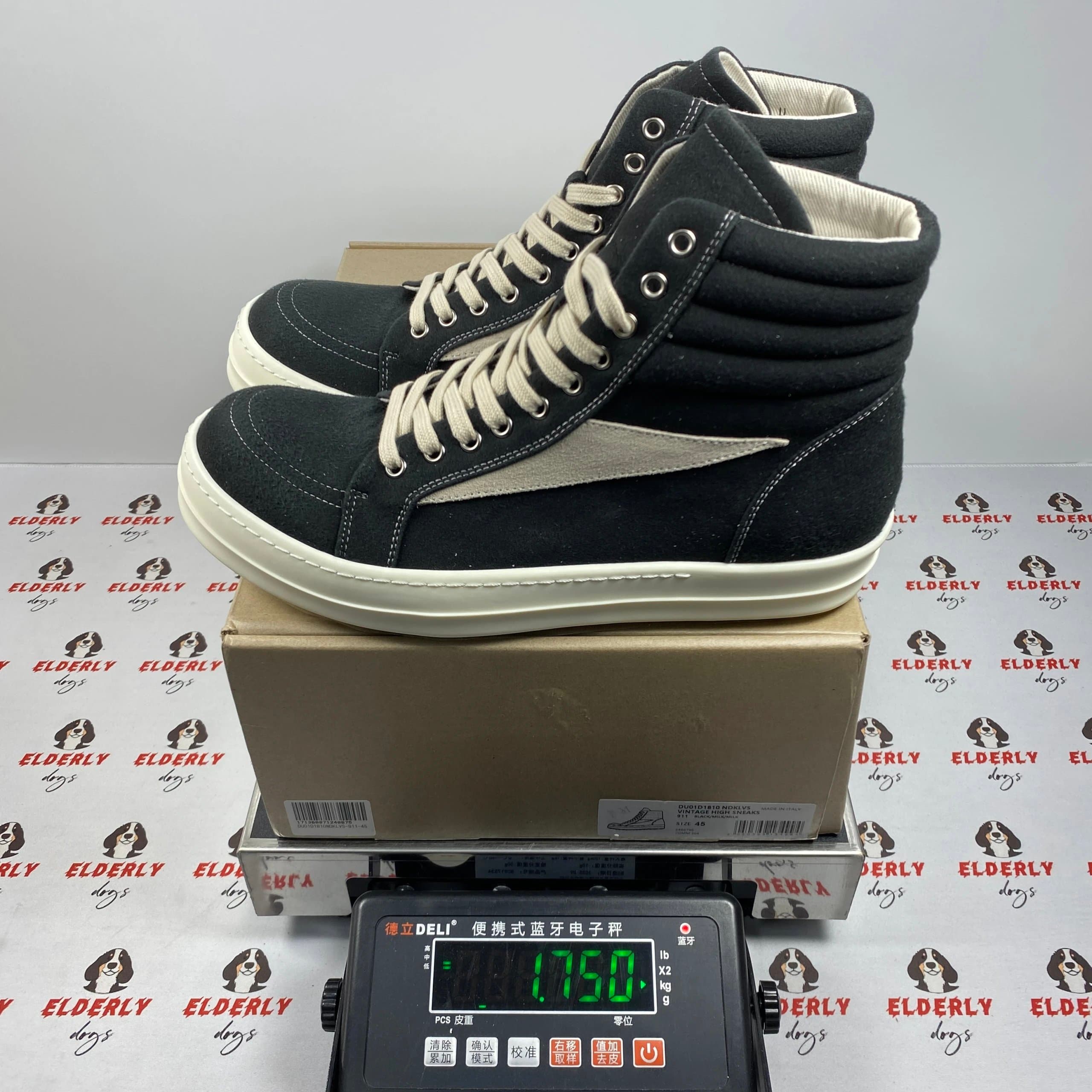 Rick Owens Slashed Low Sneakers Black/Milk — 帆布万斯高帮