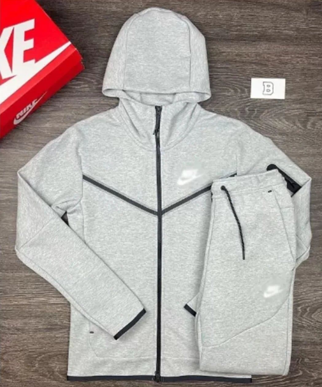 Nike Tech Fleece Hoodie and Joggers Heather Grey