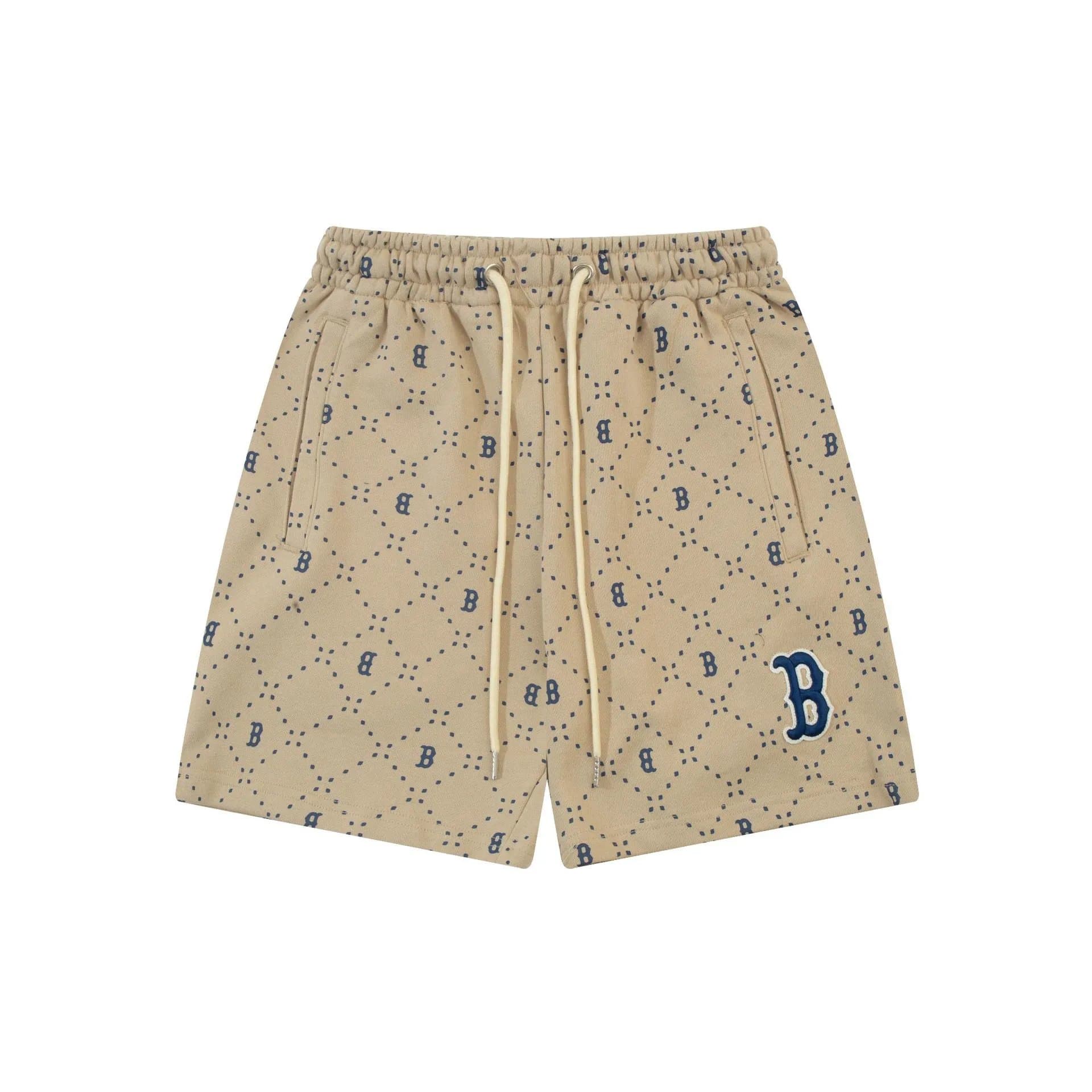 BAPE Logo Print Shorts Diamond B Pattern — 921卡其