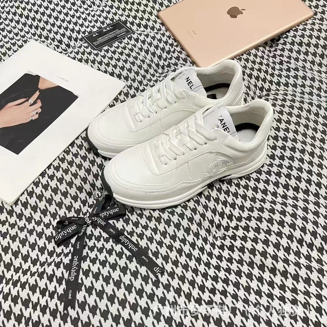 Chanel Sneaker Black Mesh Suede — 41